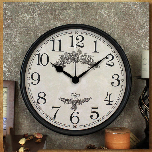 Home Clocks Living Room Metal Creative Wall Clock Retro Iron Clock