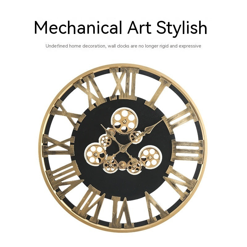 American Retro Decoration Creative Mechanical Style Decorative Clocks