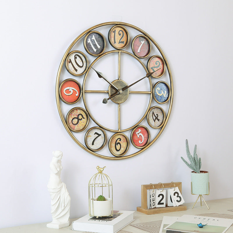 Vintage Digital Clocks And Watches, Iron Art Circular Creativity